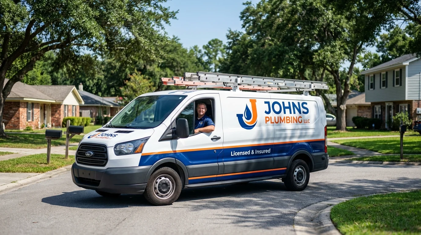 Johns Plumbing LLC service van in Monaca, PA
