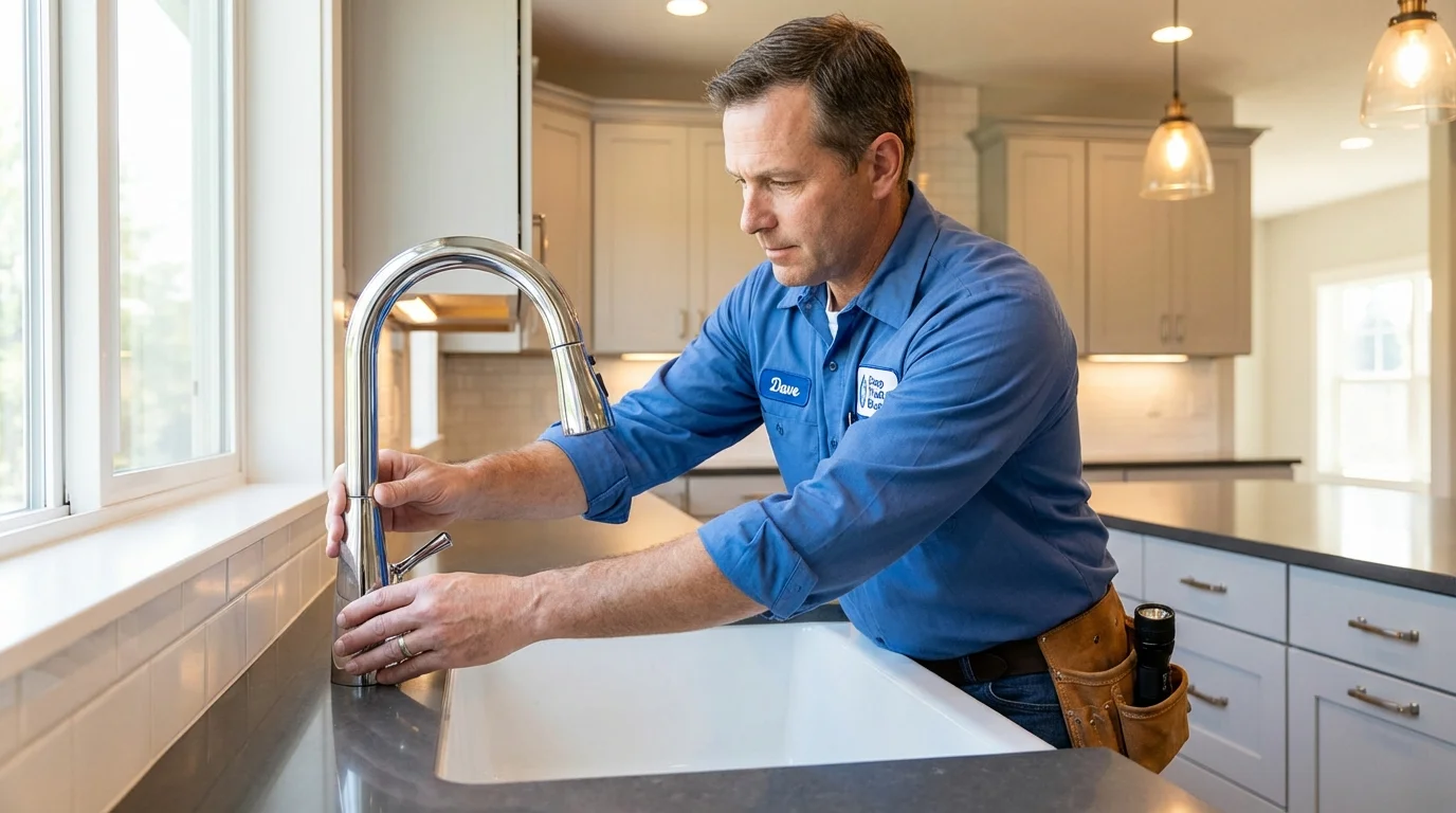 Kitchen faucet installation by Johns Plumbing LLC in Monaca
